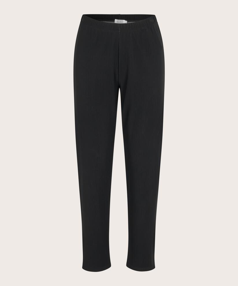 Stretchhose mit gerippter Oberfläche und Reißverschlussdetail, Black