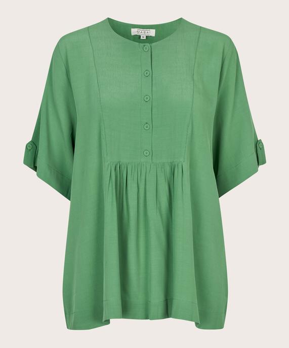 Viskosebluse mit Knopfleiste, D. Grass Green