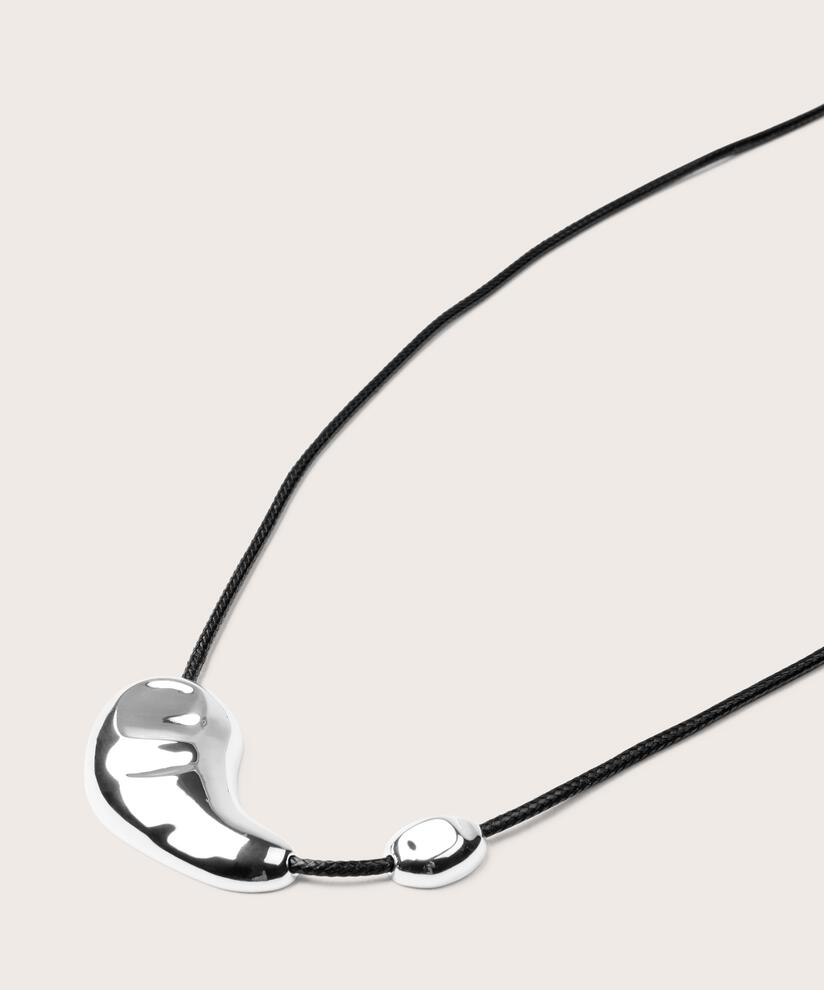 verstellbare Halskette mit silbernem Anhänger, Silver