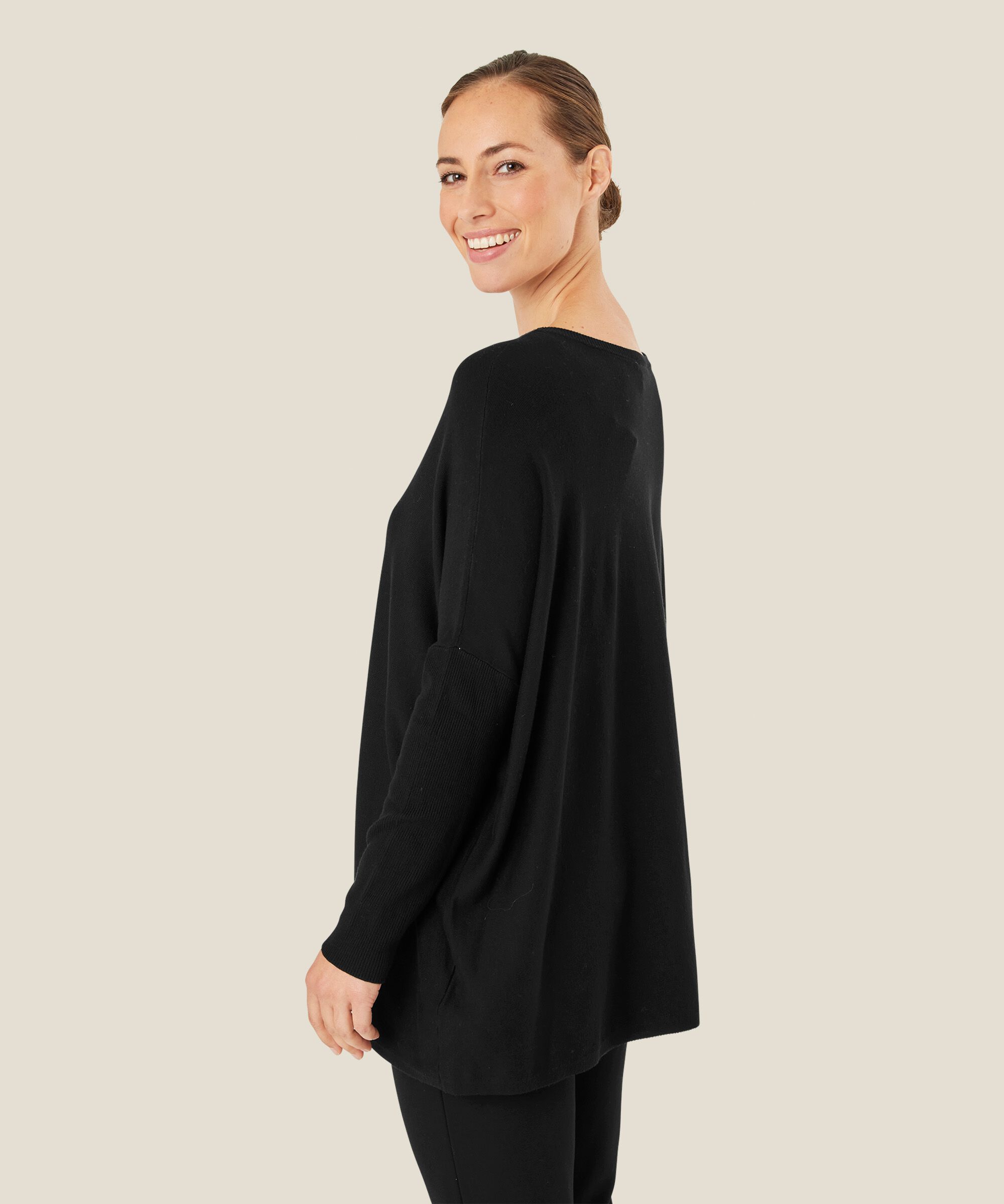 Oversize-pullover Mit Schmalen Ärmeln, Black