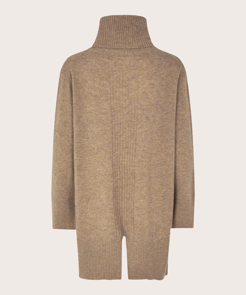 Rollkragenpullover aus Wolle, Dijon