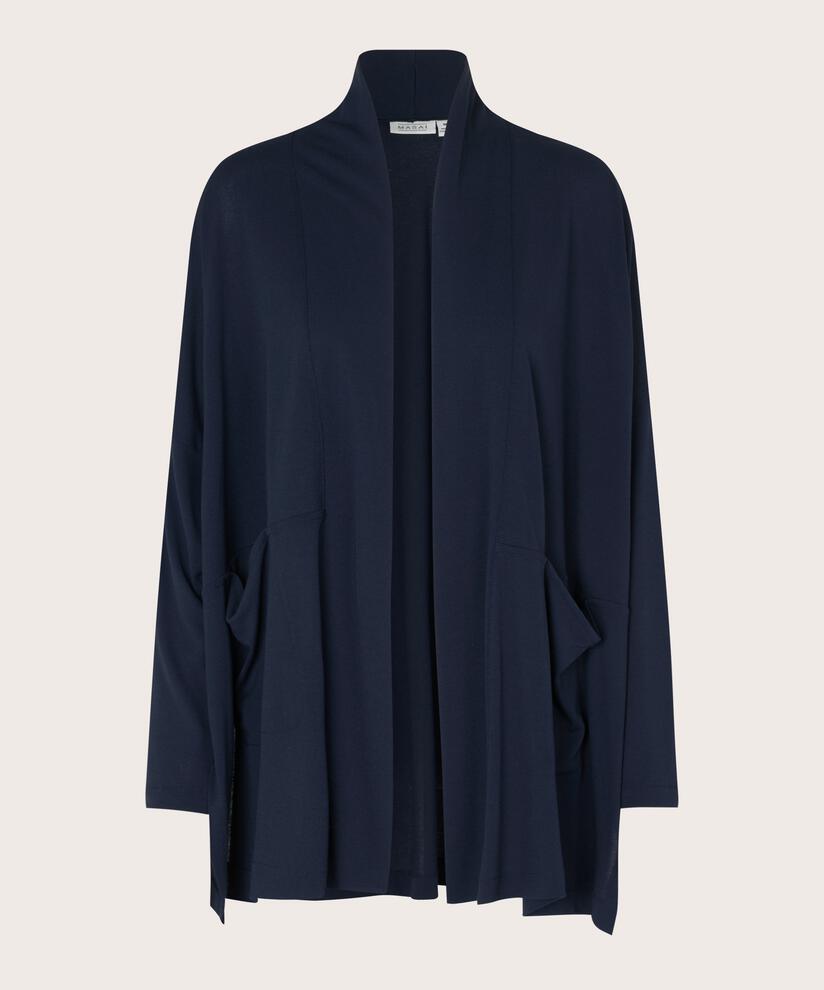Jersey-Cardigan mit Taschen, Navy