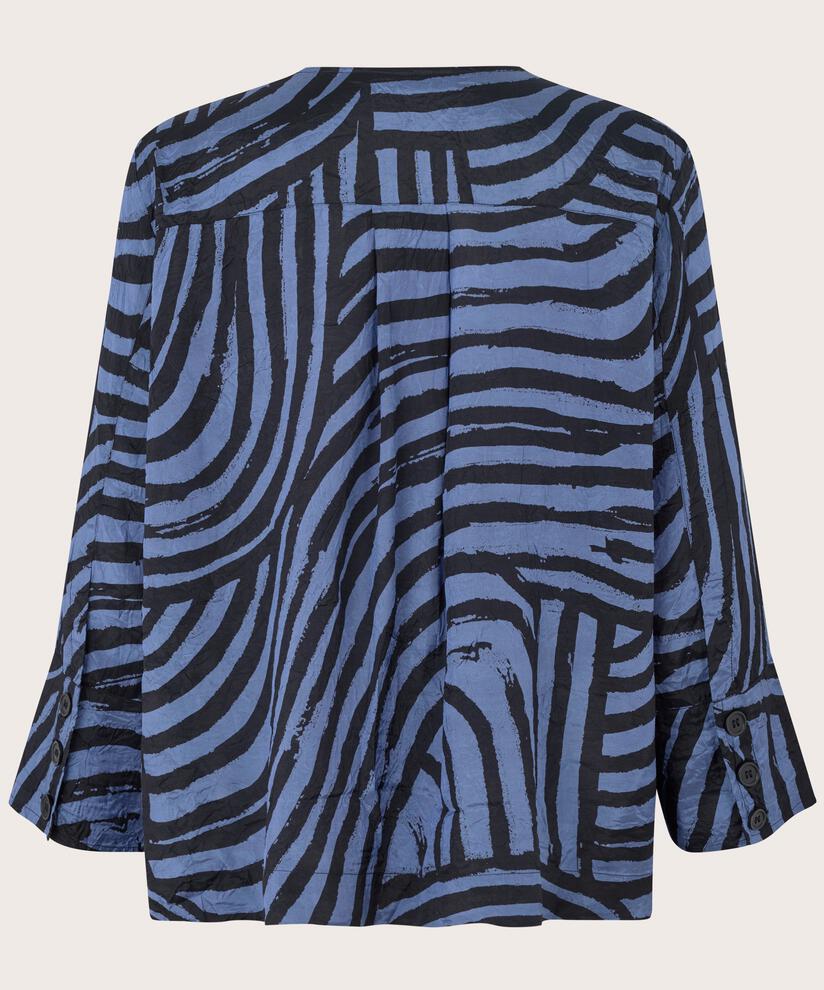 Viskosebluse mit Wickeleffekt und dekorativen Knöpfen, Bijou Blue