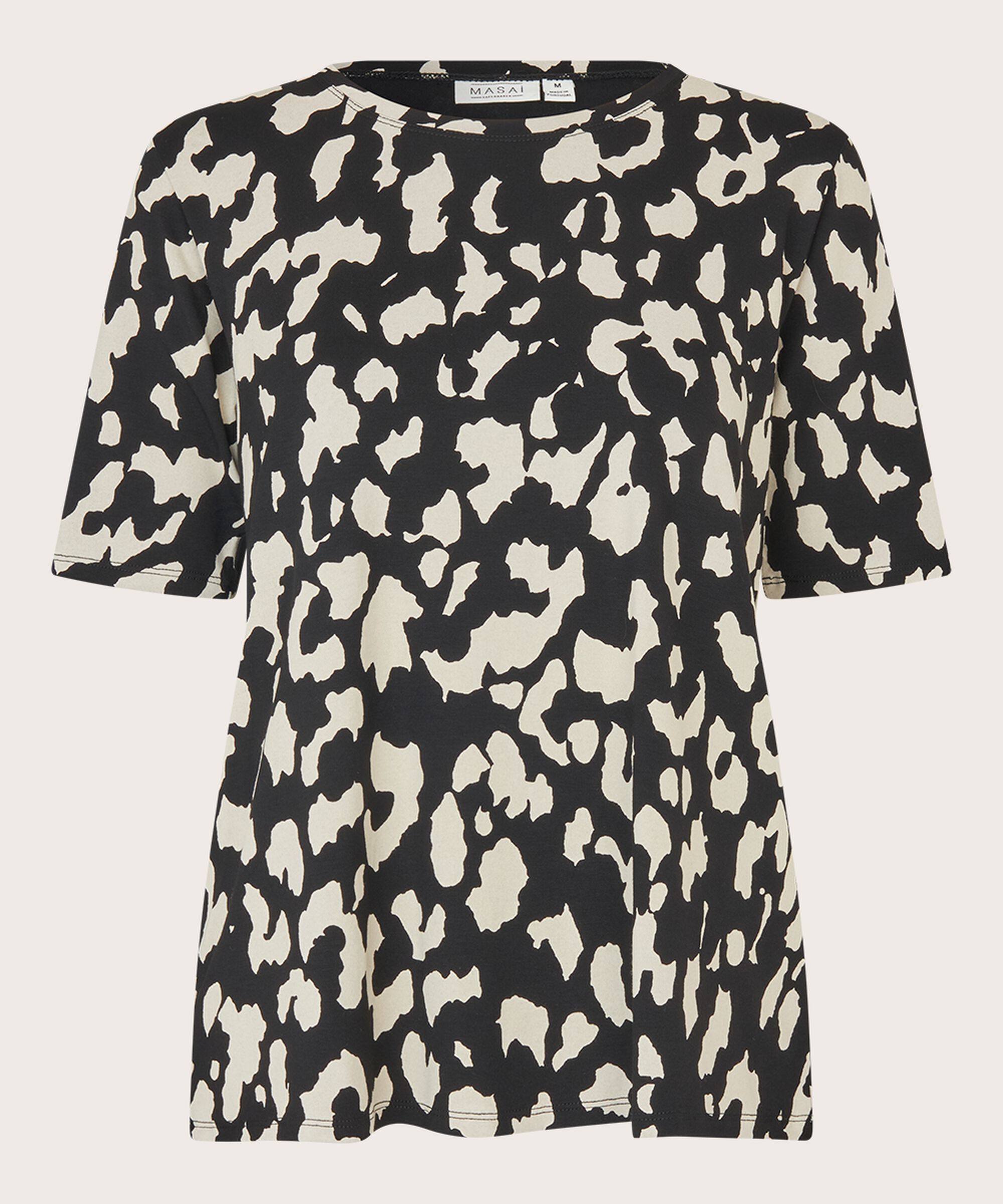 Bedrucktes T-shirt Mit Rundem Hals, Black