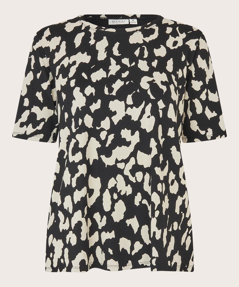 Bedrucktes T-shirt Mit Rundem Hals, Black