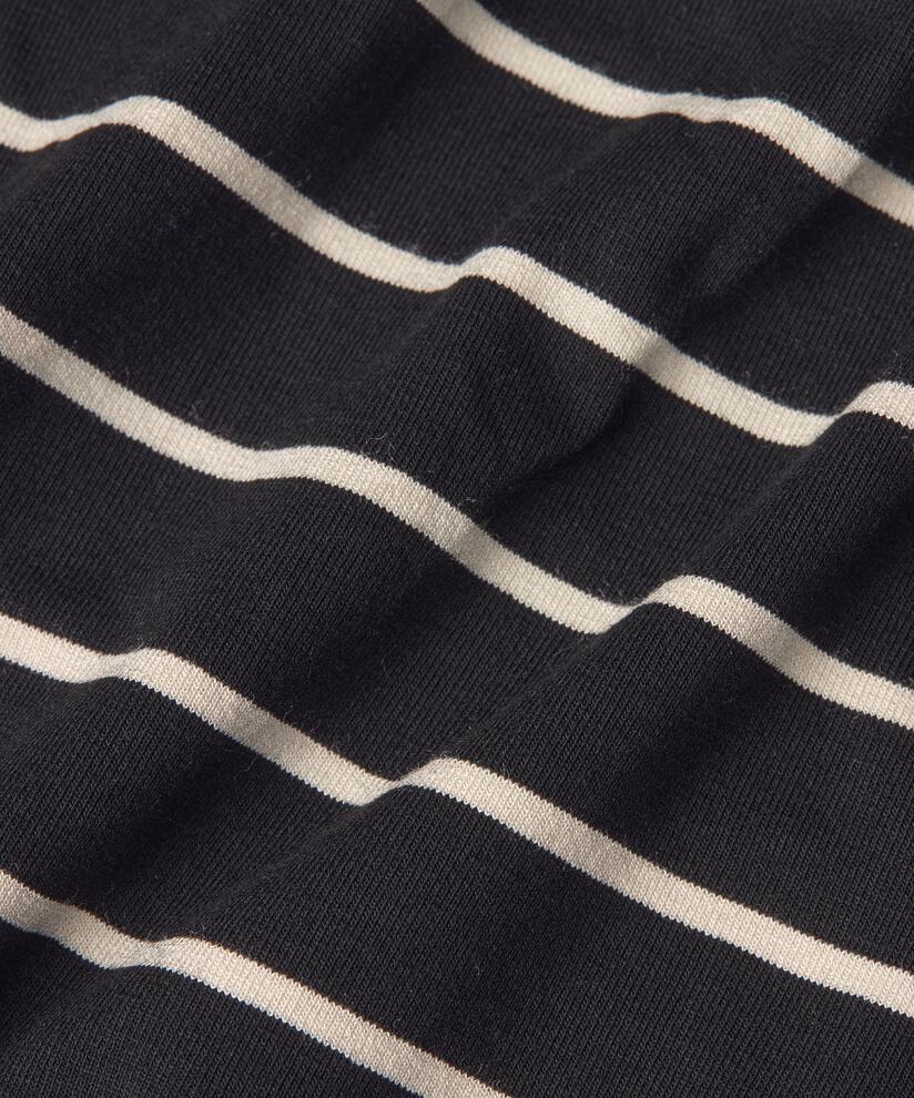 Gestreiftes Jerseykleid mit Rundhalsausschnitt, Black