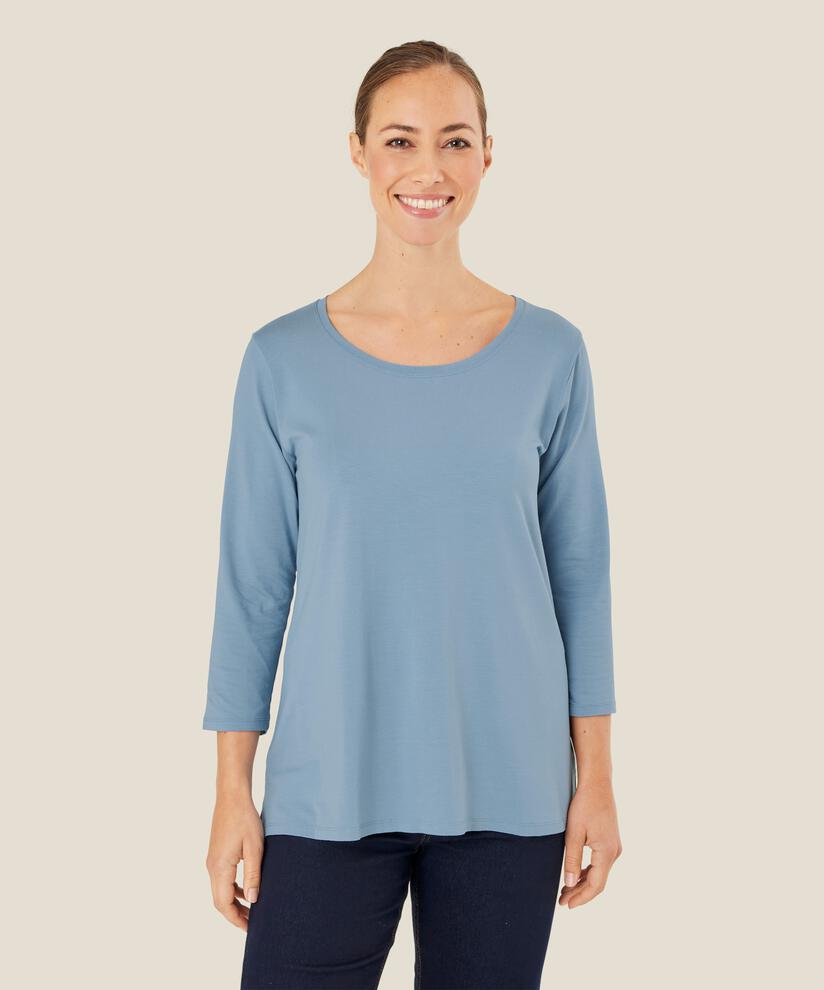 Shirt mit rundem Hals, Ashley Blue