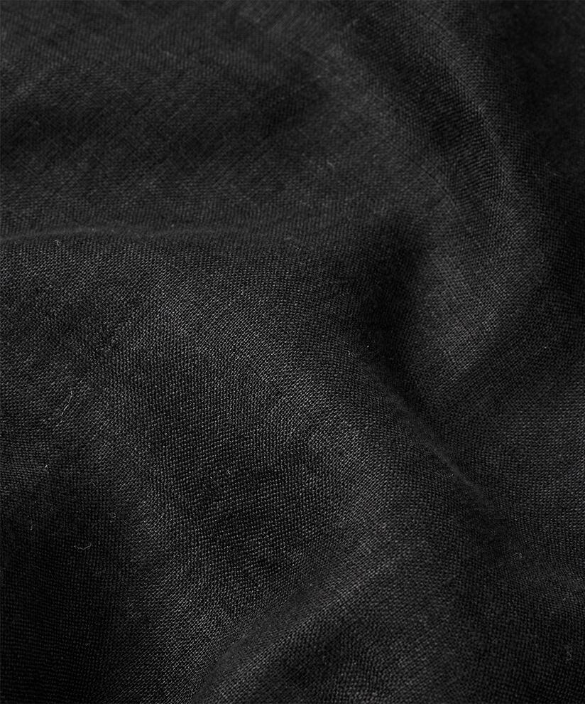 Leinenbluse mit Falten an den Seiten, Black
