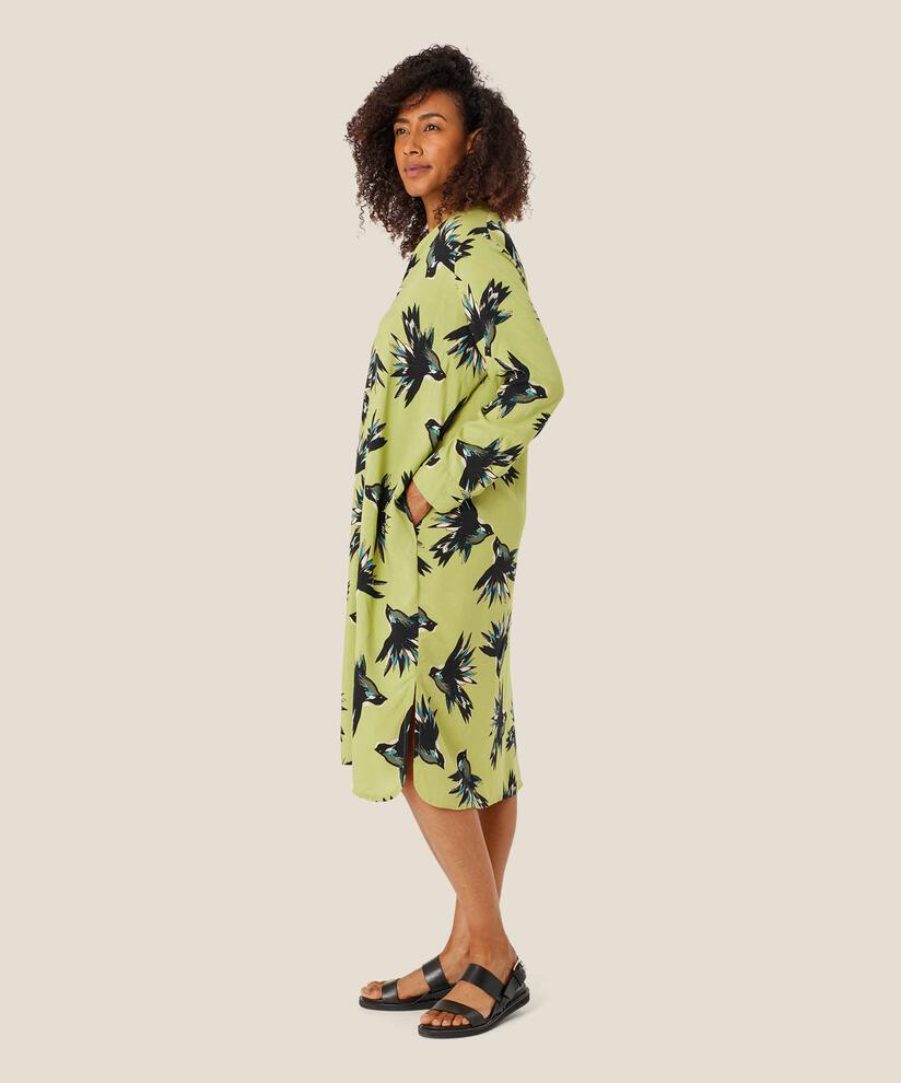 Viskosekleid mit Eingrifftaschen und Seitenschlitz, Fern