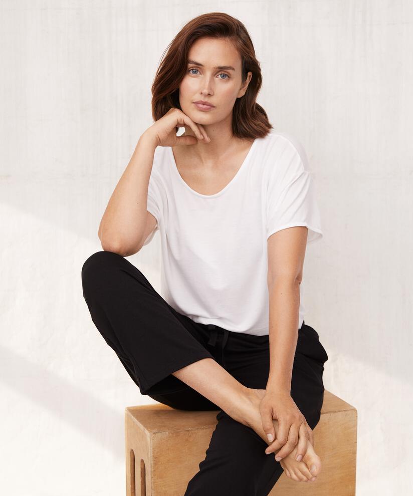 Dünnes T-Shirt aus Lyocell, White