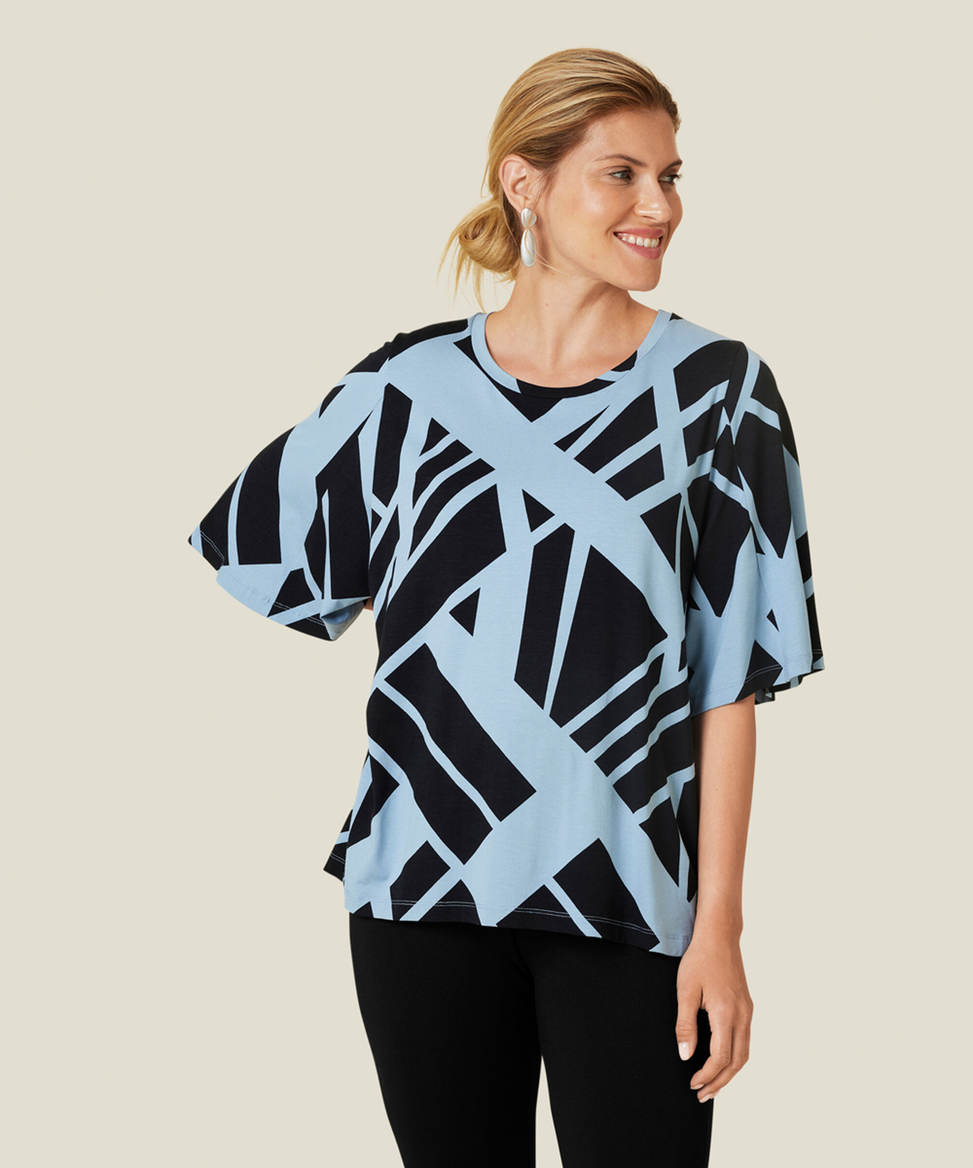 BESSANA JERSEY TOP, Faded Denim