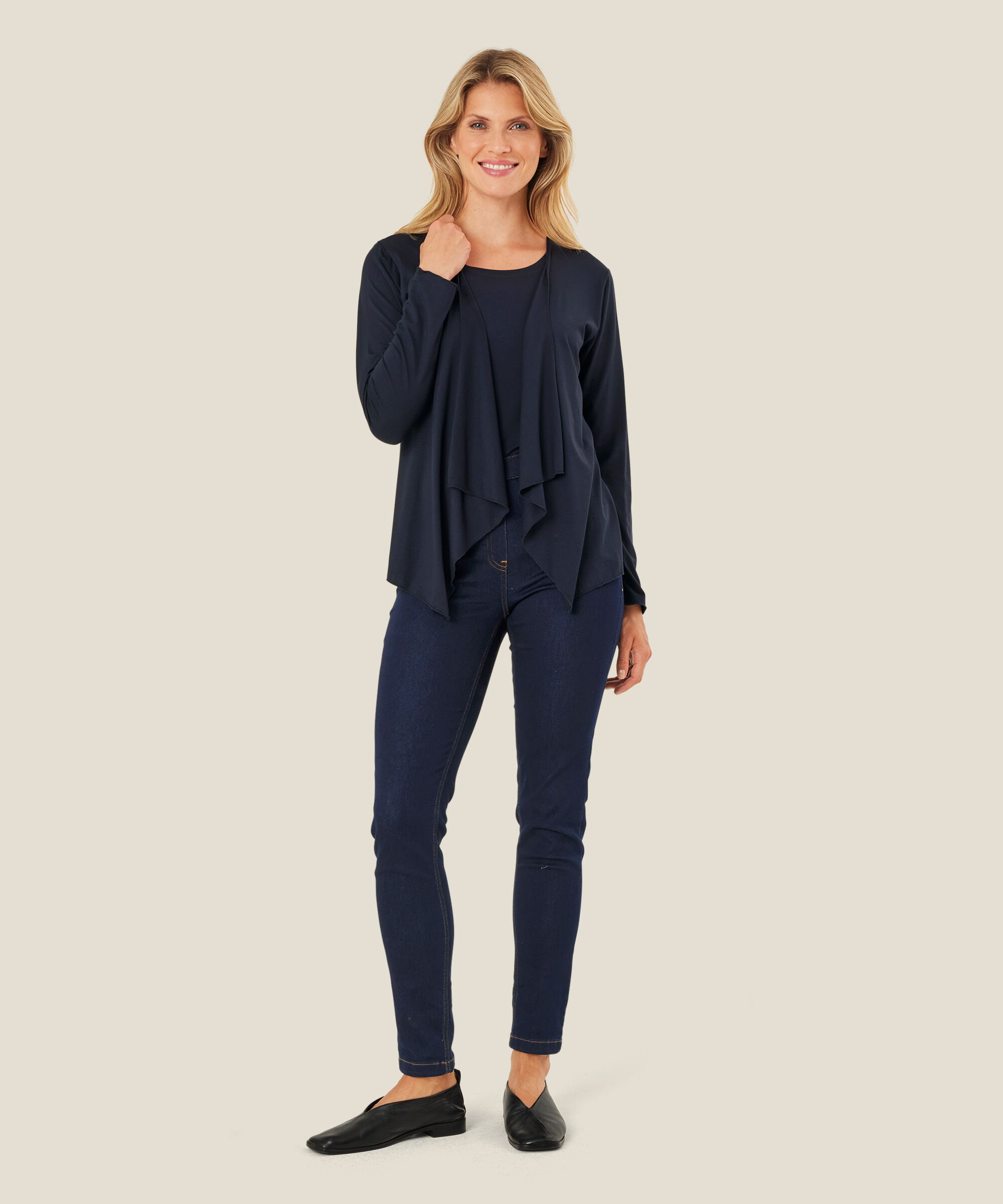 Offener Jersey-cardigan, Navy