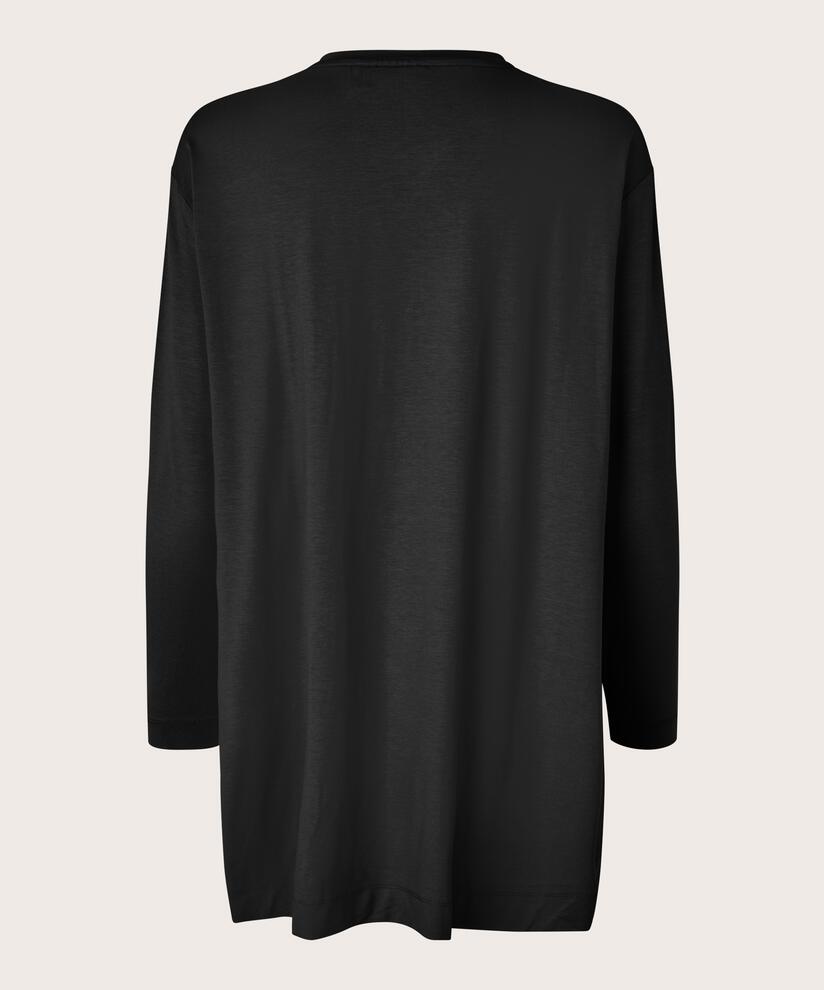 Jersey-Tunika mit langen Ärmeln, Black