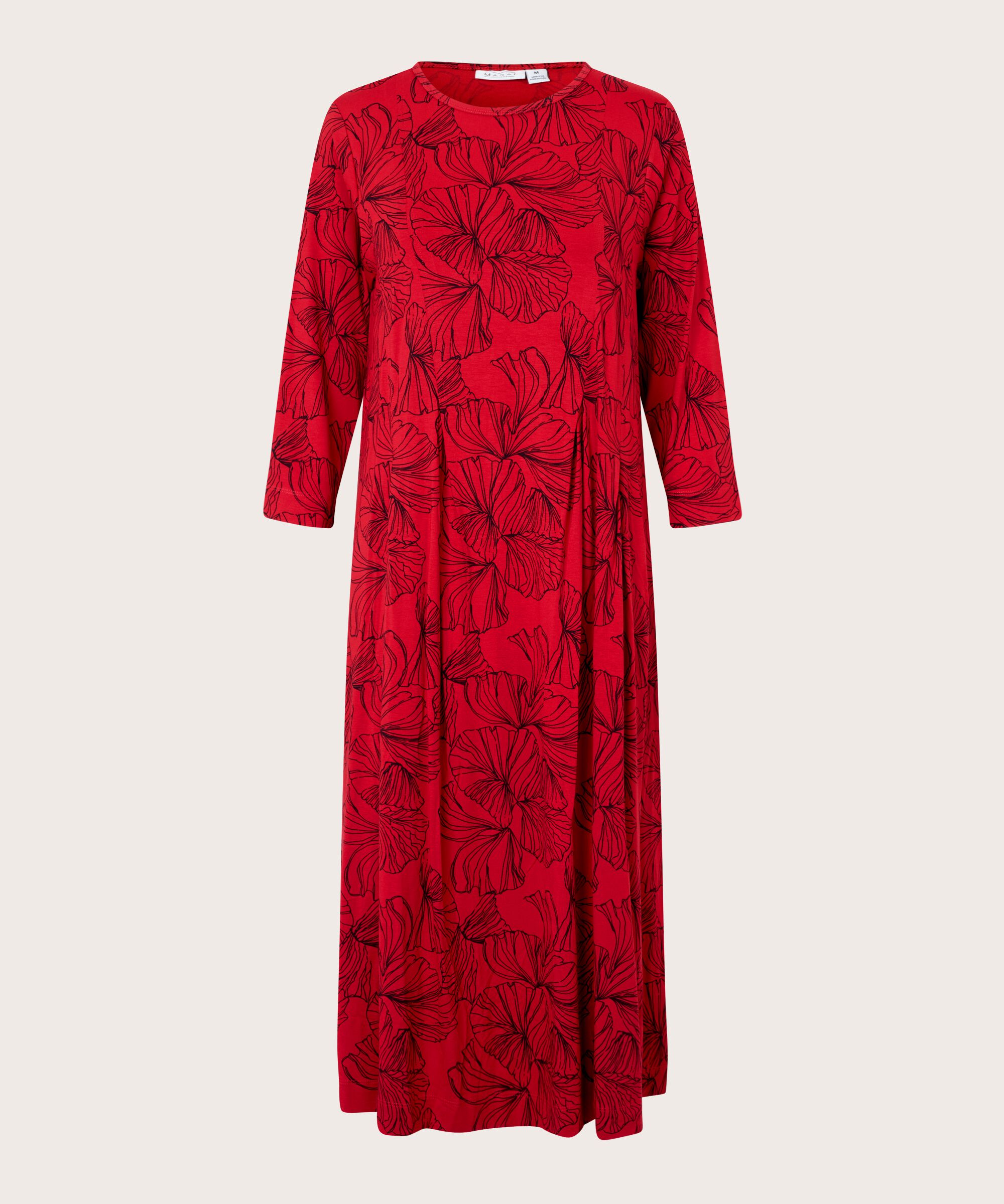 Bedrucktes Jerseykleid mit Falten vorne, Haute Red