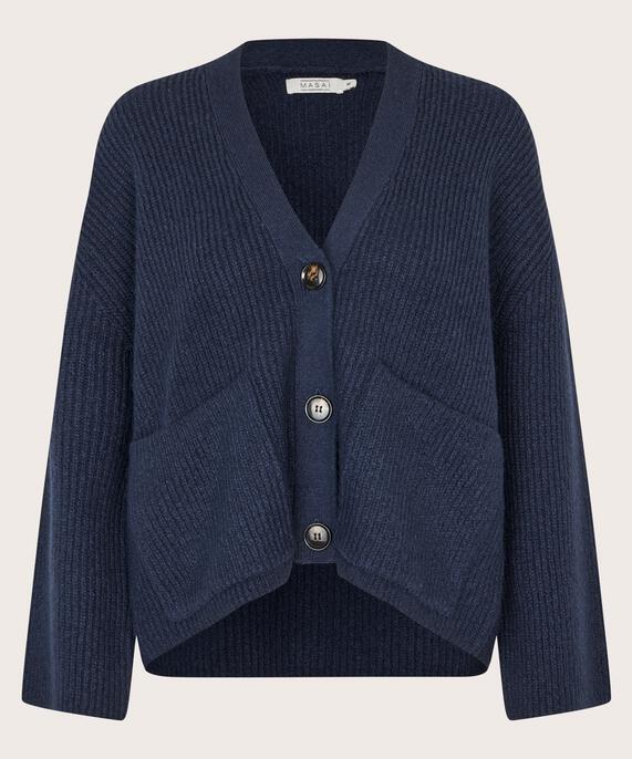 Strickjacke aus Baumwollmischung, Navy Blazer