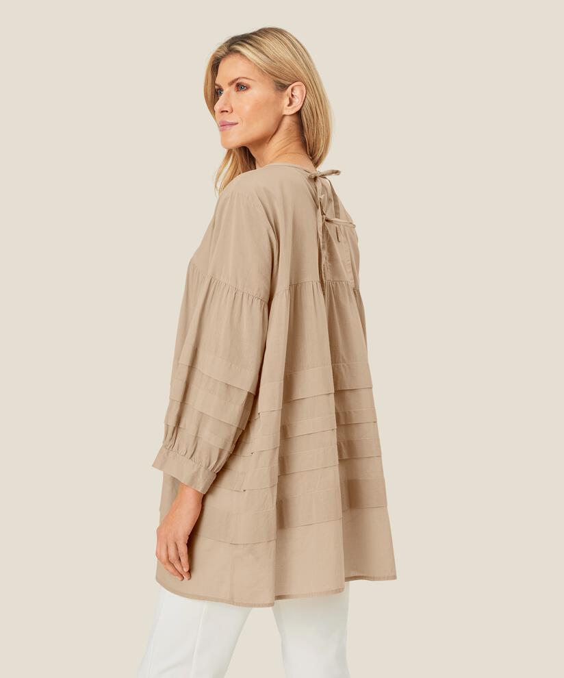 Leichte Baumwolltunika mit Bindebändern am Hals, Safari