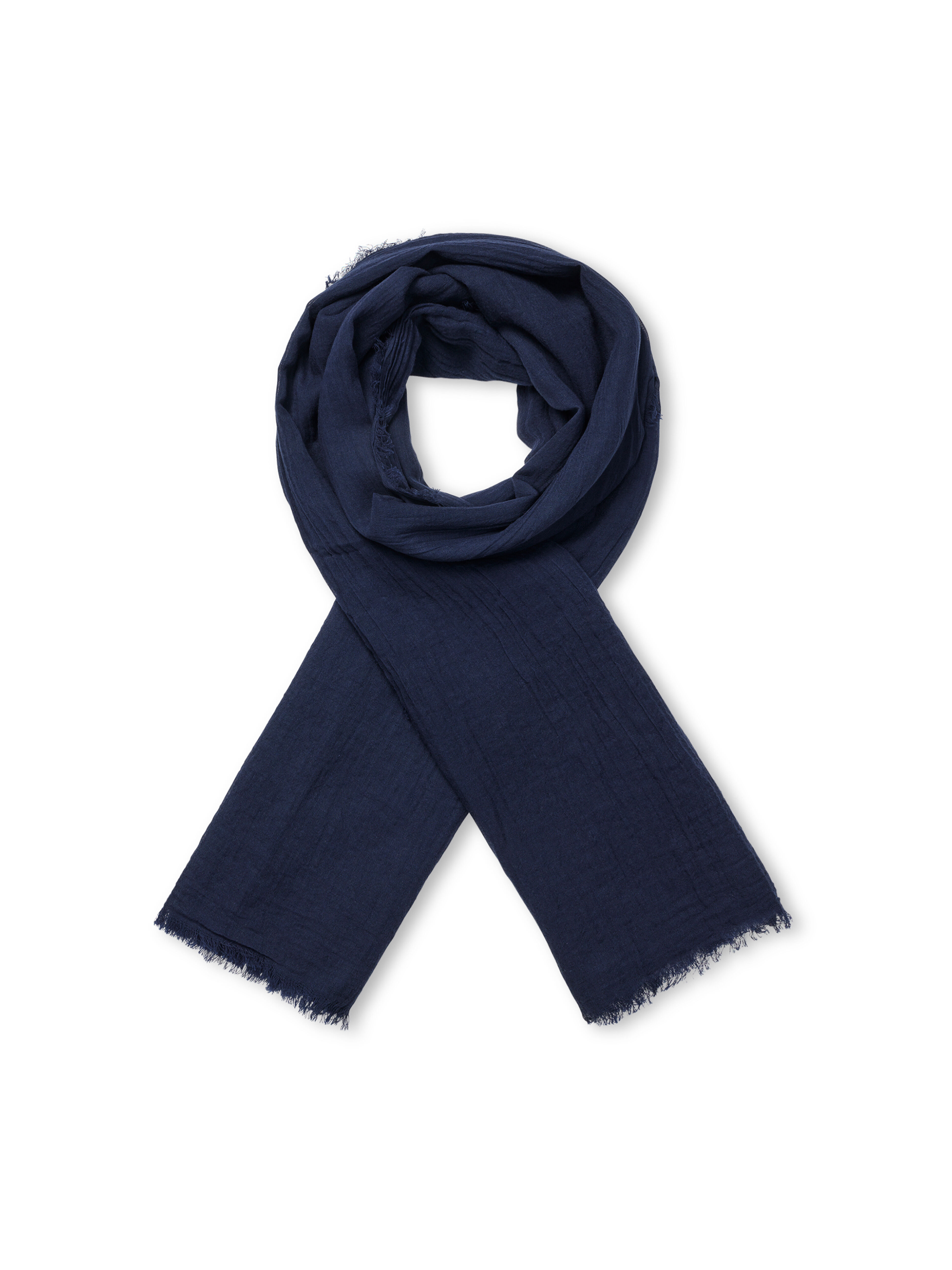 Bomuldst&oslash;rkl&aelig;de med frynser, Navy Blazer