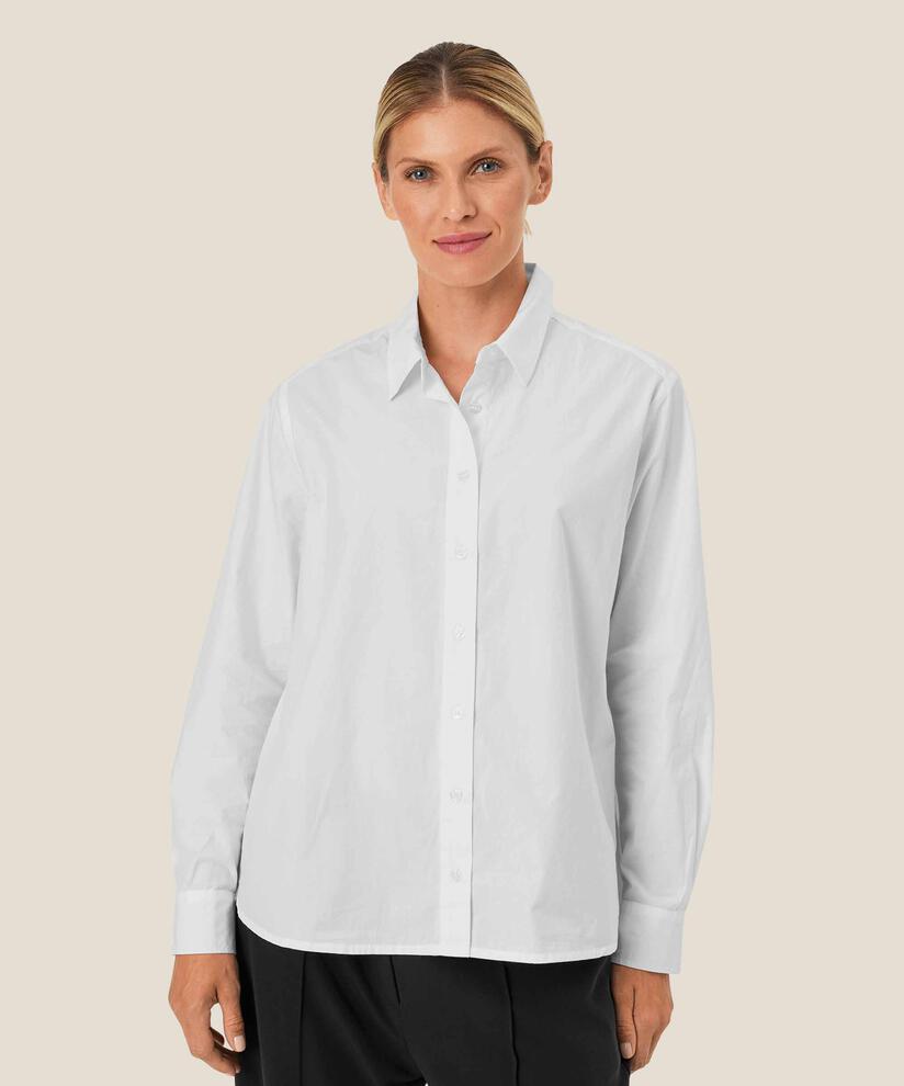 Button-down-hemdbluse Aus Baumwolle, White