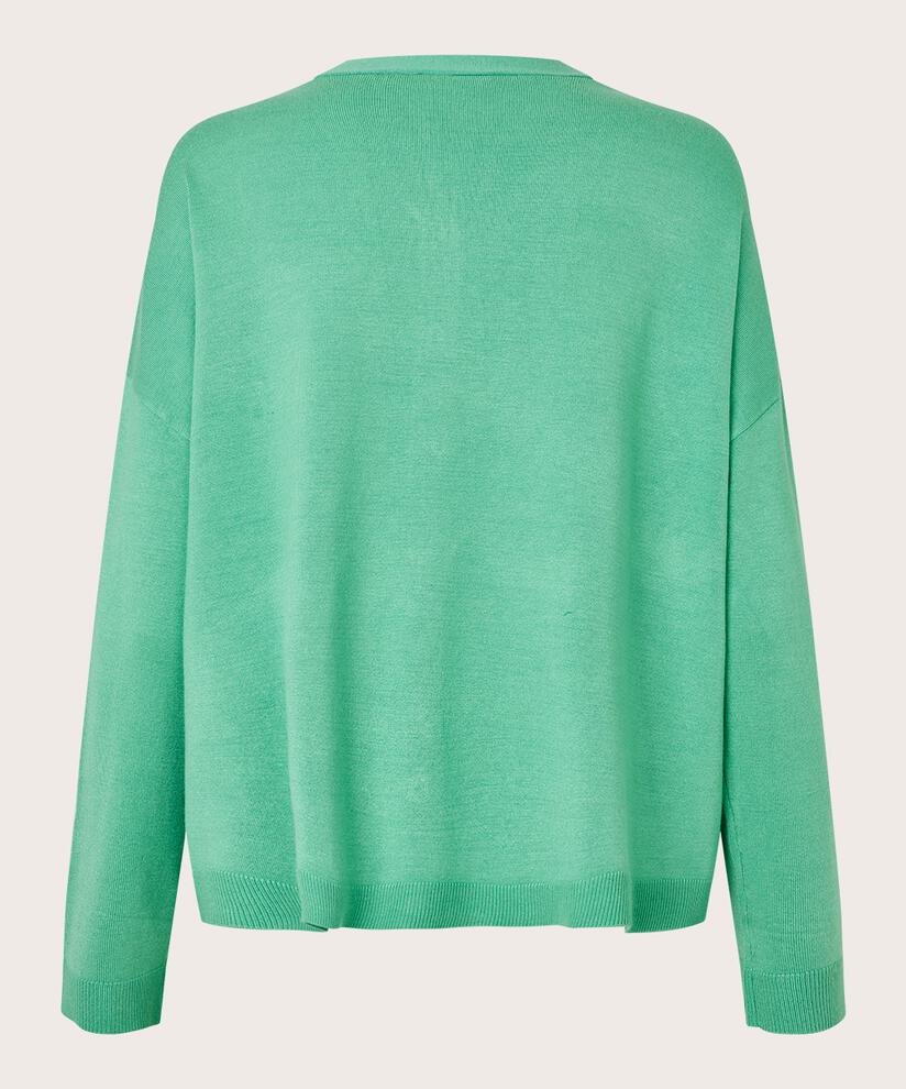 Feinstrick-Cardigan mit V-Ausschnitt, Winter Green