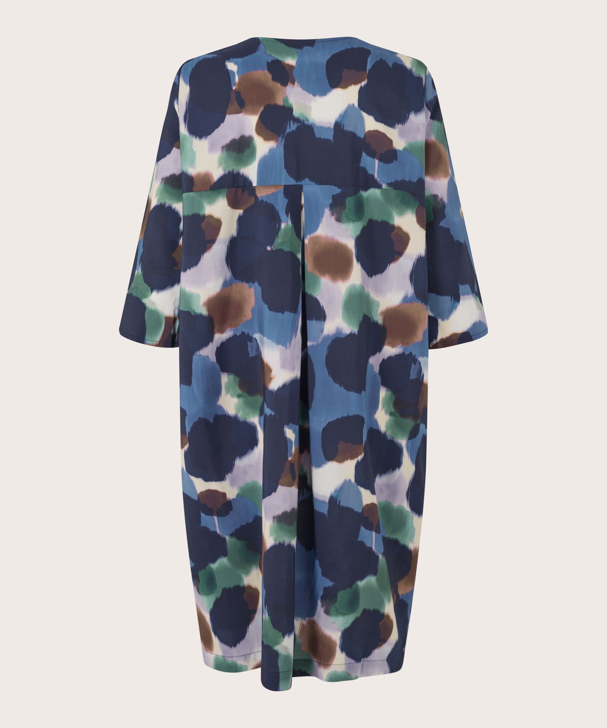 Viskosekleid Mit V-ausschnitt Und Eingrifftaschen, Navy Blazer