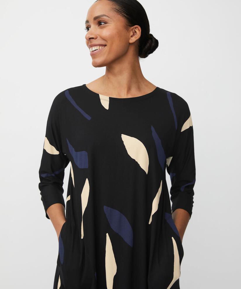 Langarm-tunika Aus Jersey Mit Eingrifftaschen, Navy Blazer