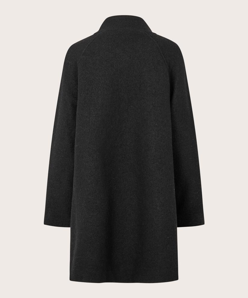 Mantel aus Wollmischung, Black