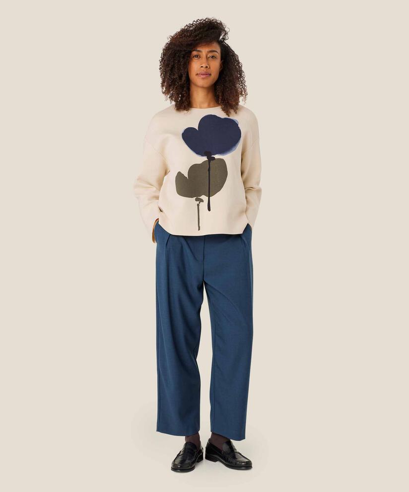 Hose mit festem Bund und Knopfdetails, Moonlit Ocean