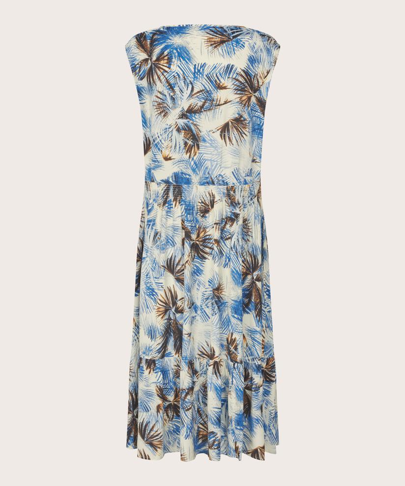 Bedrucktes Jerseykleid mit Bindebändern am Hals, Della Blue