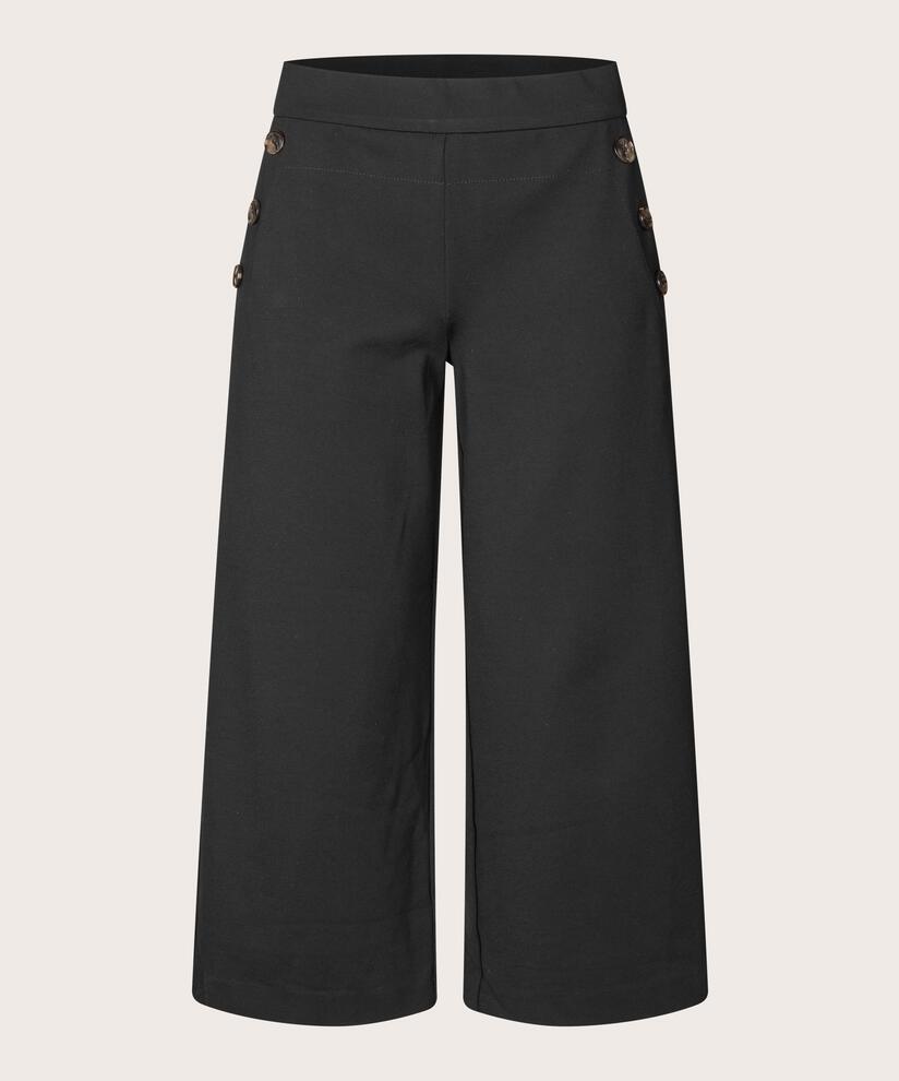 Hose Aus Schwerem Jersey Mit Knopfdetail, Black