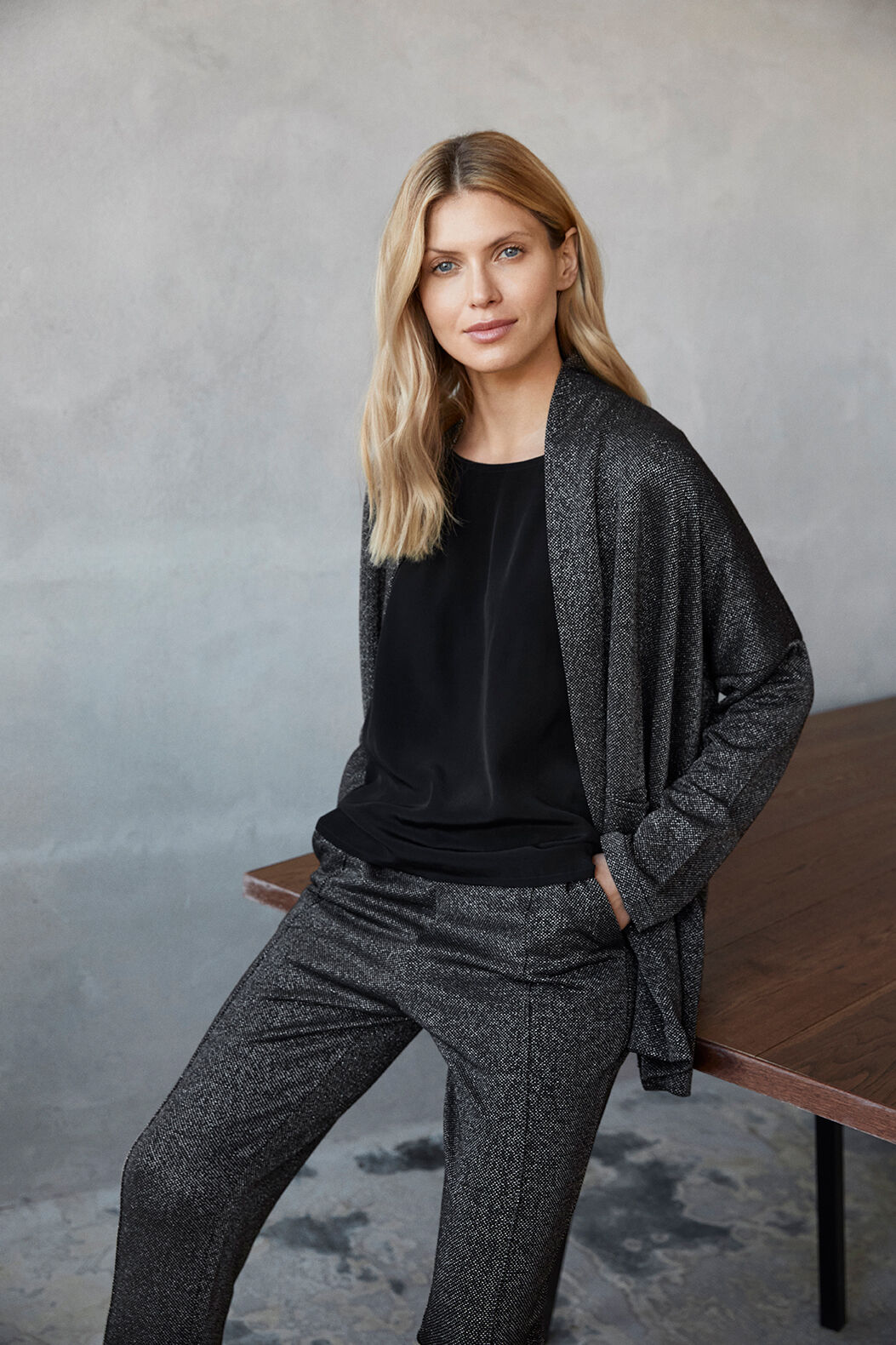 JOETTE JERSEY CARDIGAN, Black