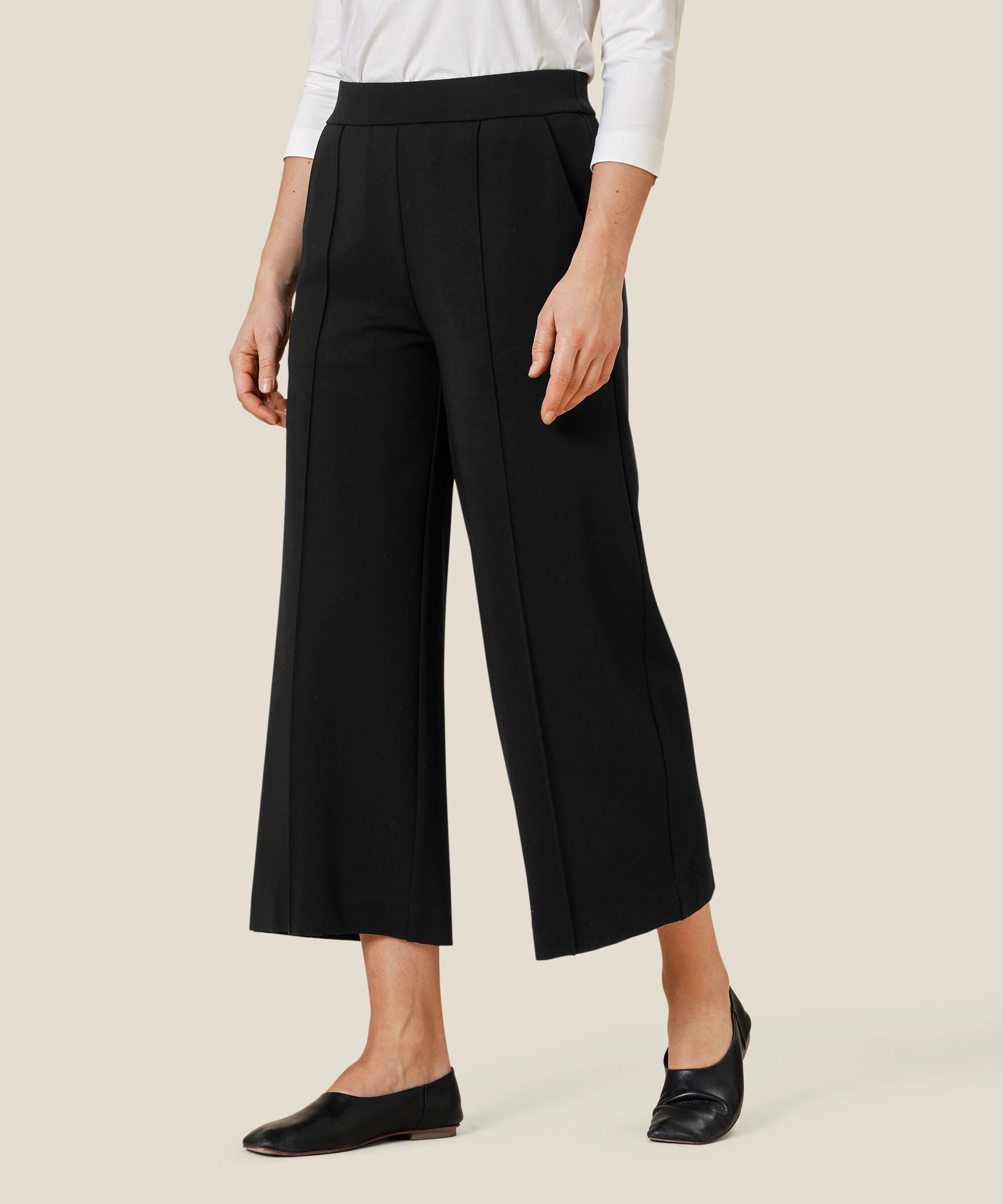 Schwere Jerseyhose Mit Taschen, Black