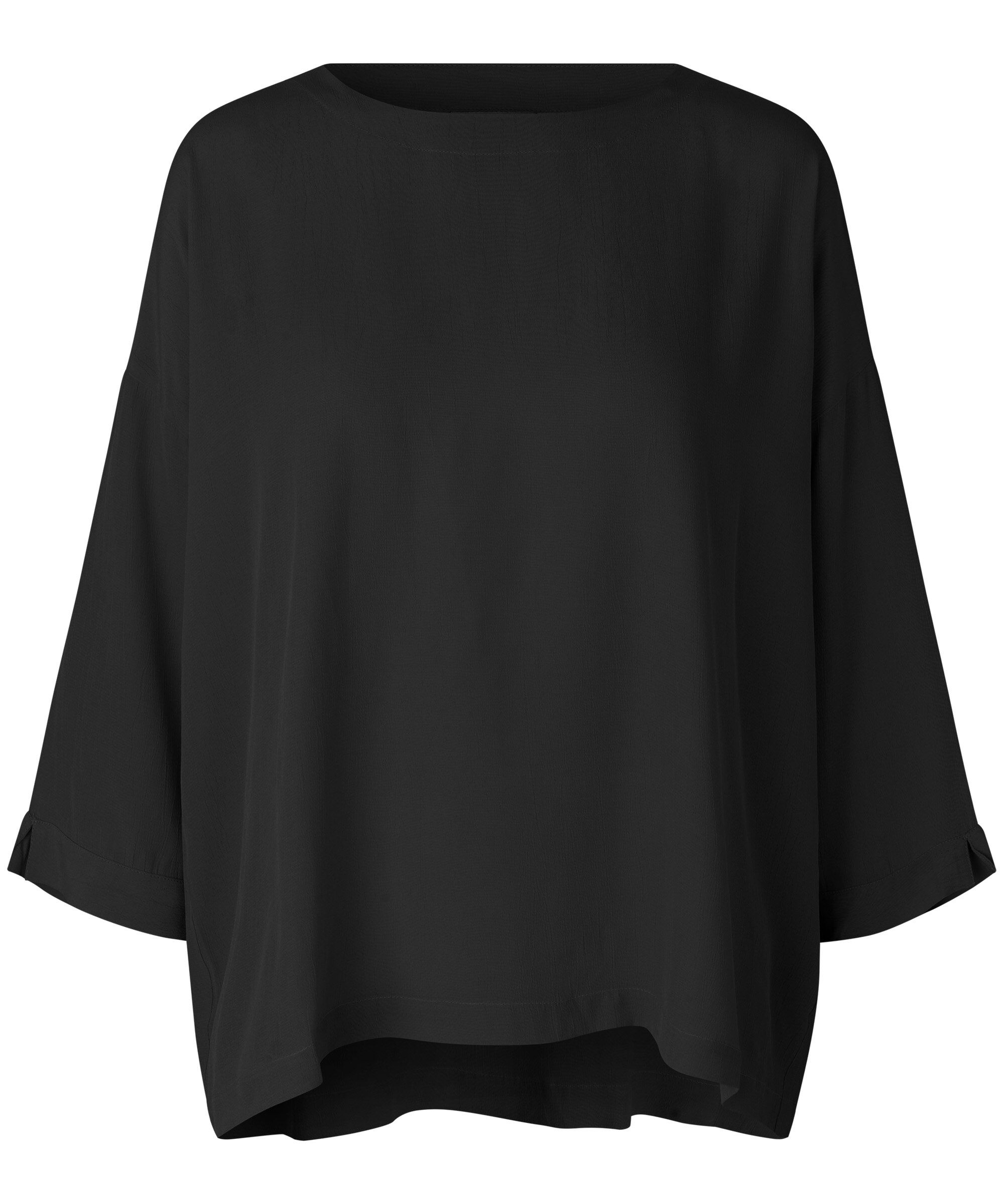Viskosebluse mit 3/4-&Auml;rmeln, Black