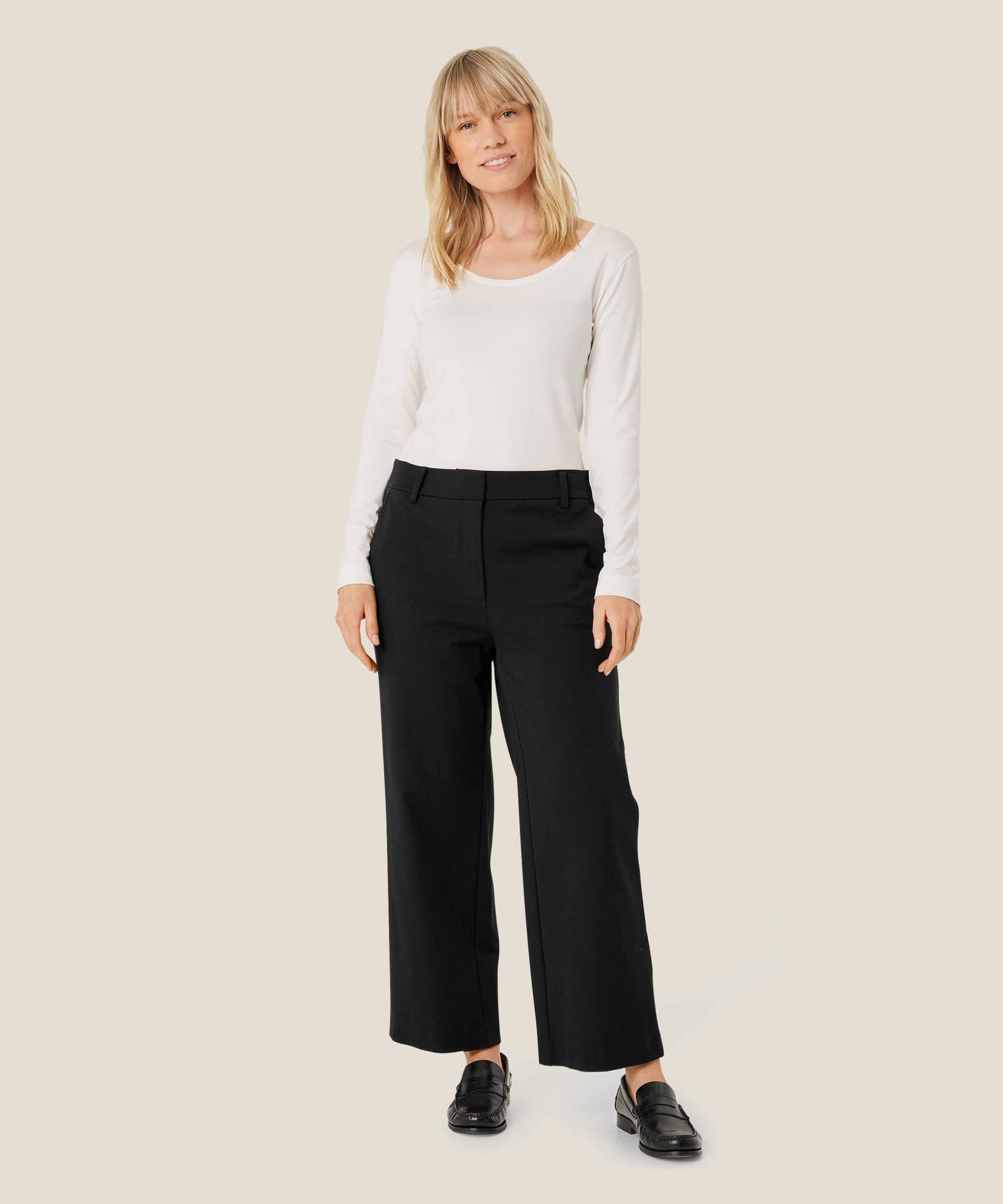 Schwere Baumwollhose mit Eingrifftaschen, Black