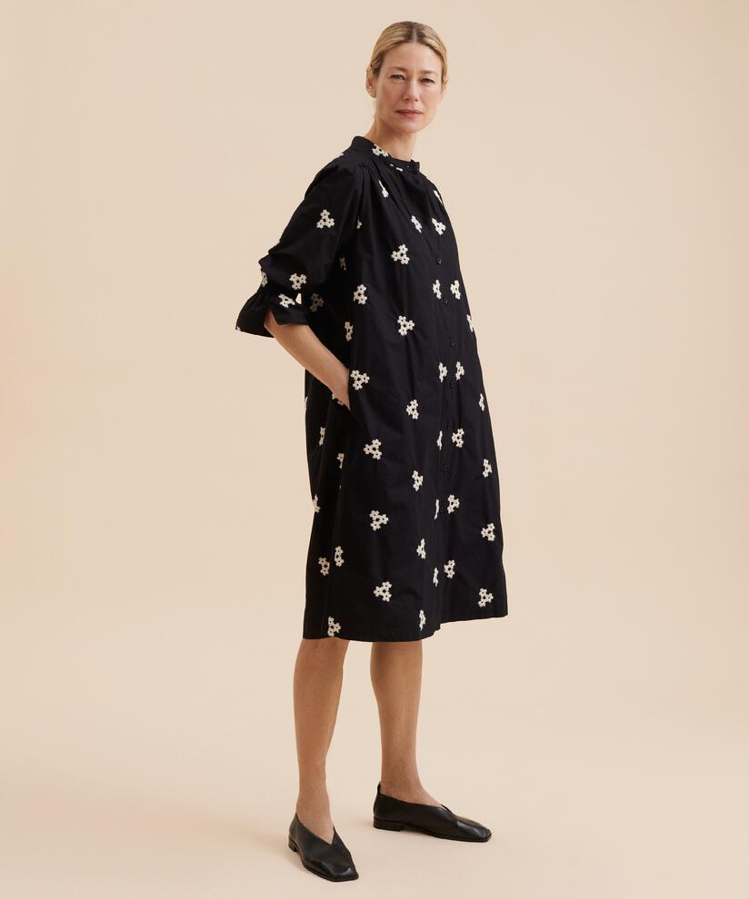 Hemdkleid aus weicher Baumwolle, Black