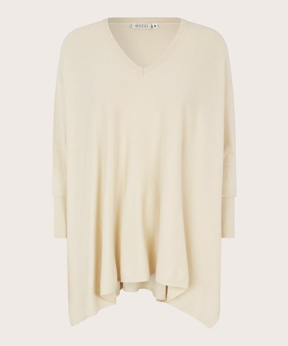 Oversize-Strickpullover mit schmalen Ärmeln, Whitecap