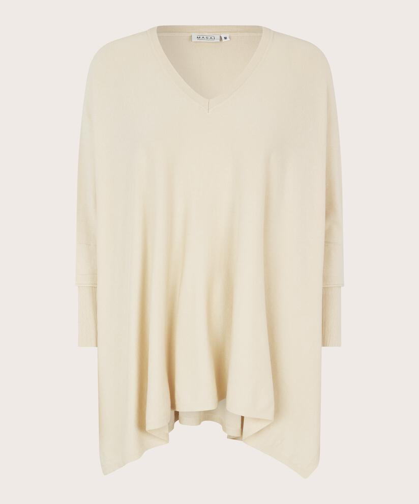 Oversize-Strickpullover mit schmalen Ärmeln, Whitecap