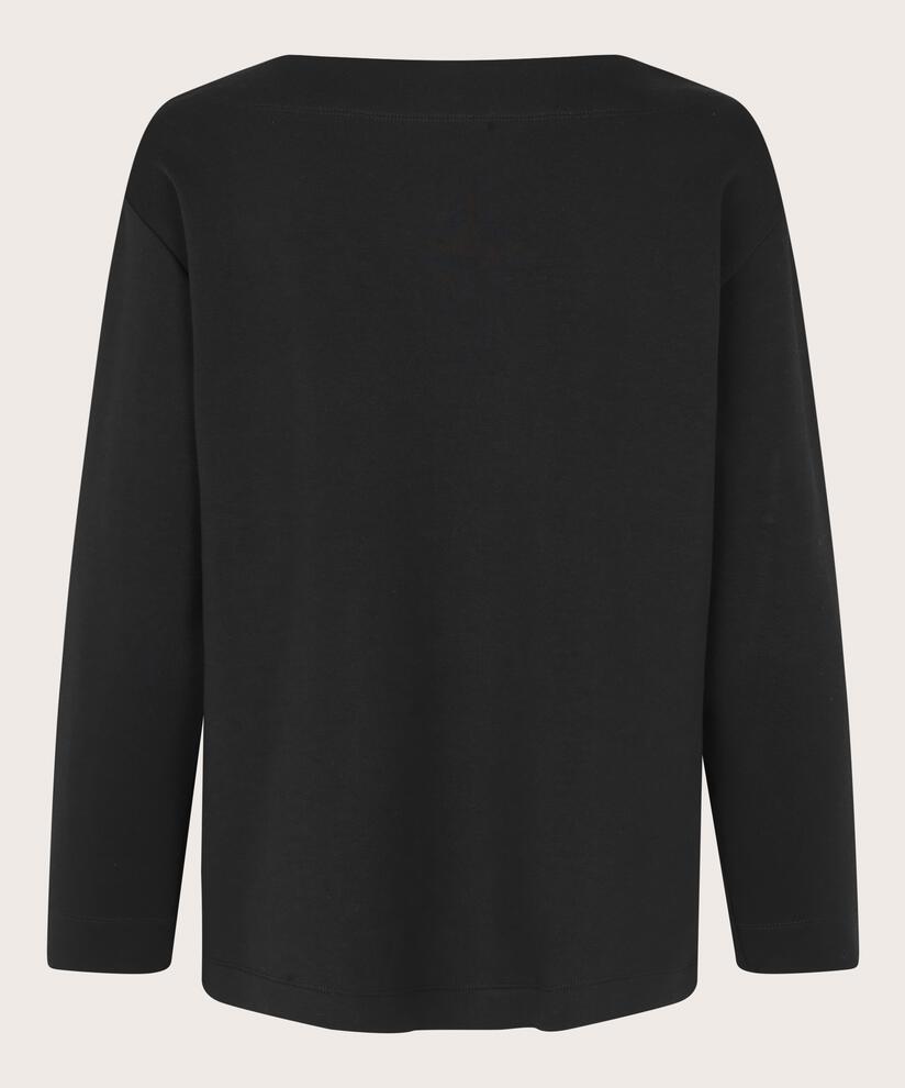 Weiches Sweatshirt mit Schlitzen vorne, Black