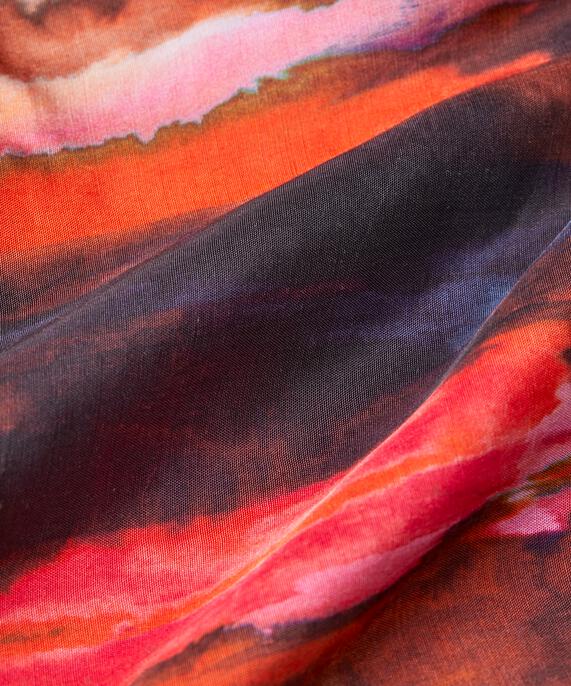 gemustertes Hemdblusenkleid aus Viskose, Sun Tomato