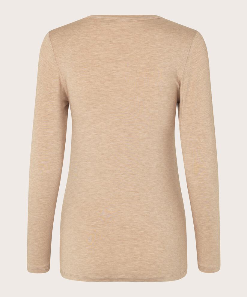 Shirt Mit Rundem Hals, Toffee Melange
