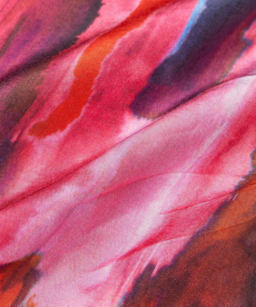 Bedruckte Viskosebluse Mit V-ausschnitt, Sun Tomato
