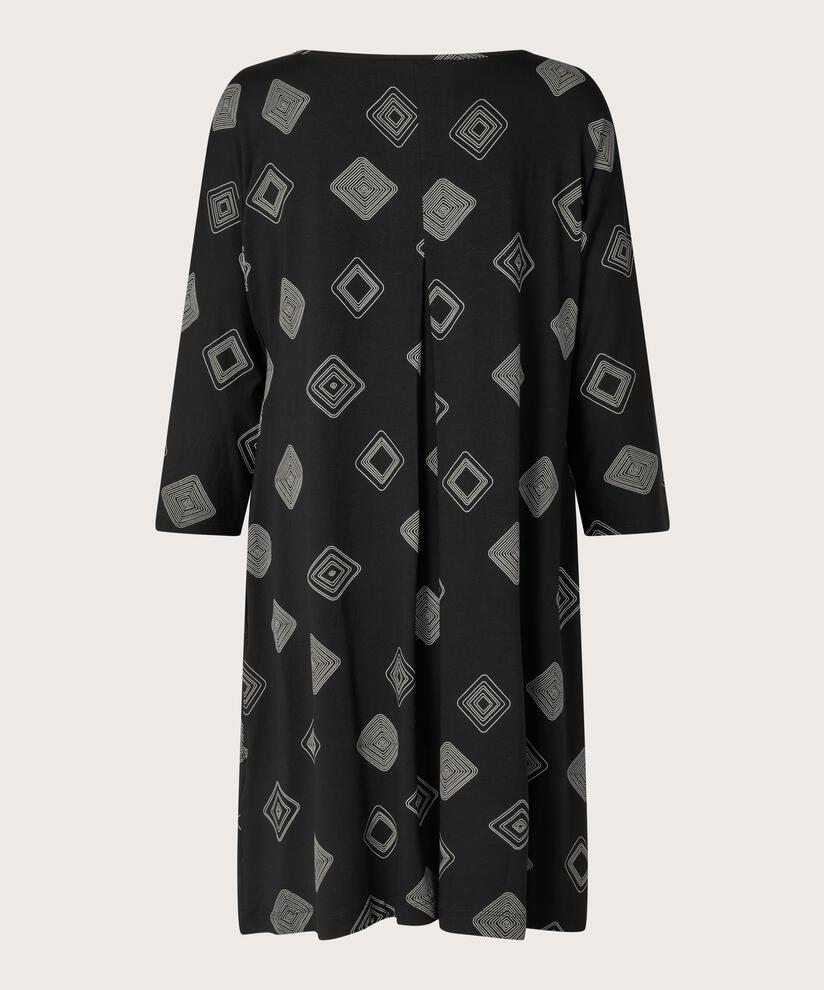 Langarm-tunika Aus Jersey Mit Eingrifftaschen, Black
