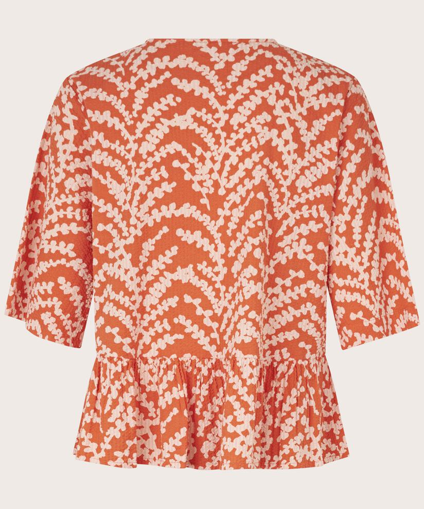 Orange Bluse mit Muster, Tigerlily