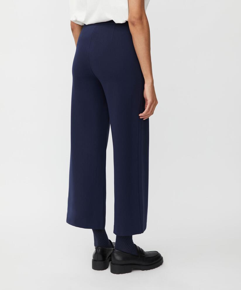 verkürzte Hose aus schwerem Jersey, Navy Blazer