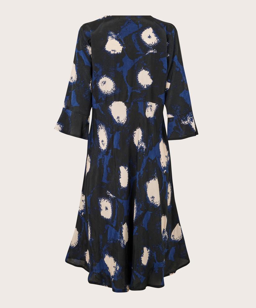 Viskosekleid Mit Trompetenärmeln, Maritime Blue