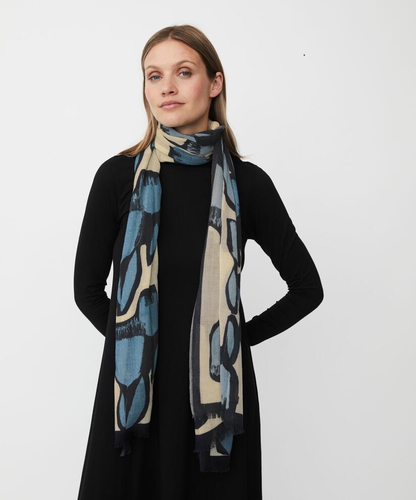 gemusterter Wollschal, Proven Blue
