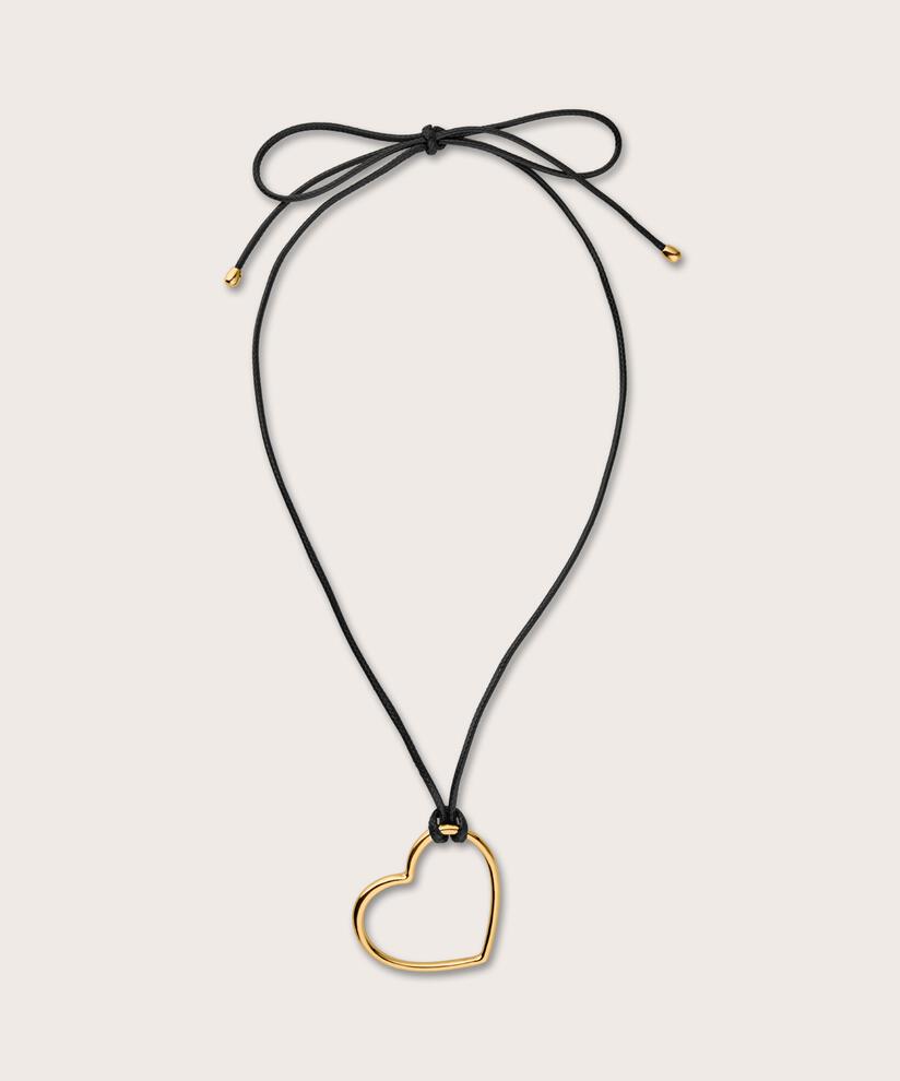 Lederband mit vergoldetem Herz, Gold