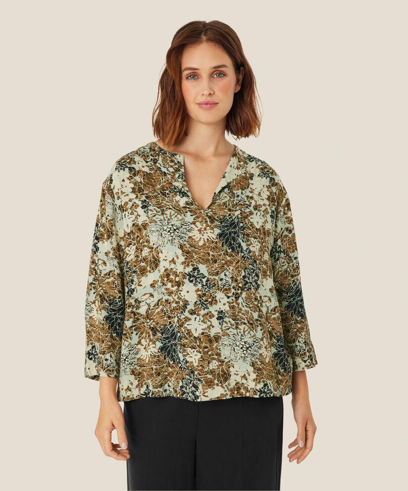 Viskosebluse Mit 3/4 Ärmeln, Bok Choy