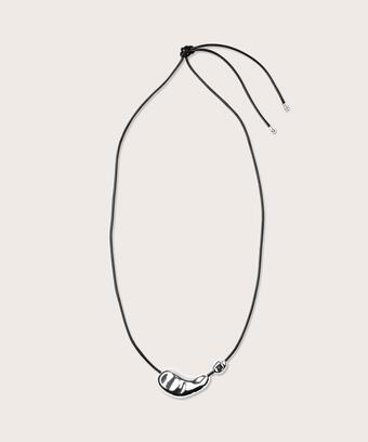 verstellbare Halskette mit silbernem Anhänger, Silver