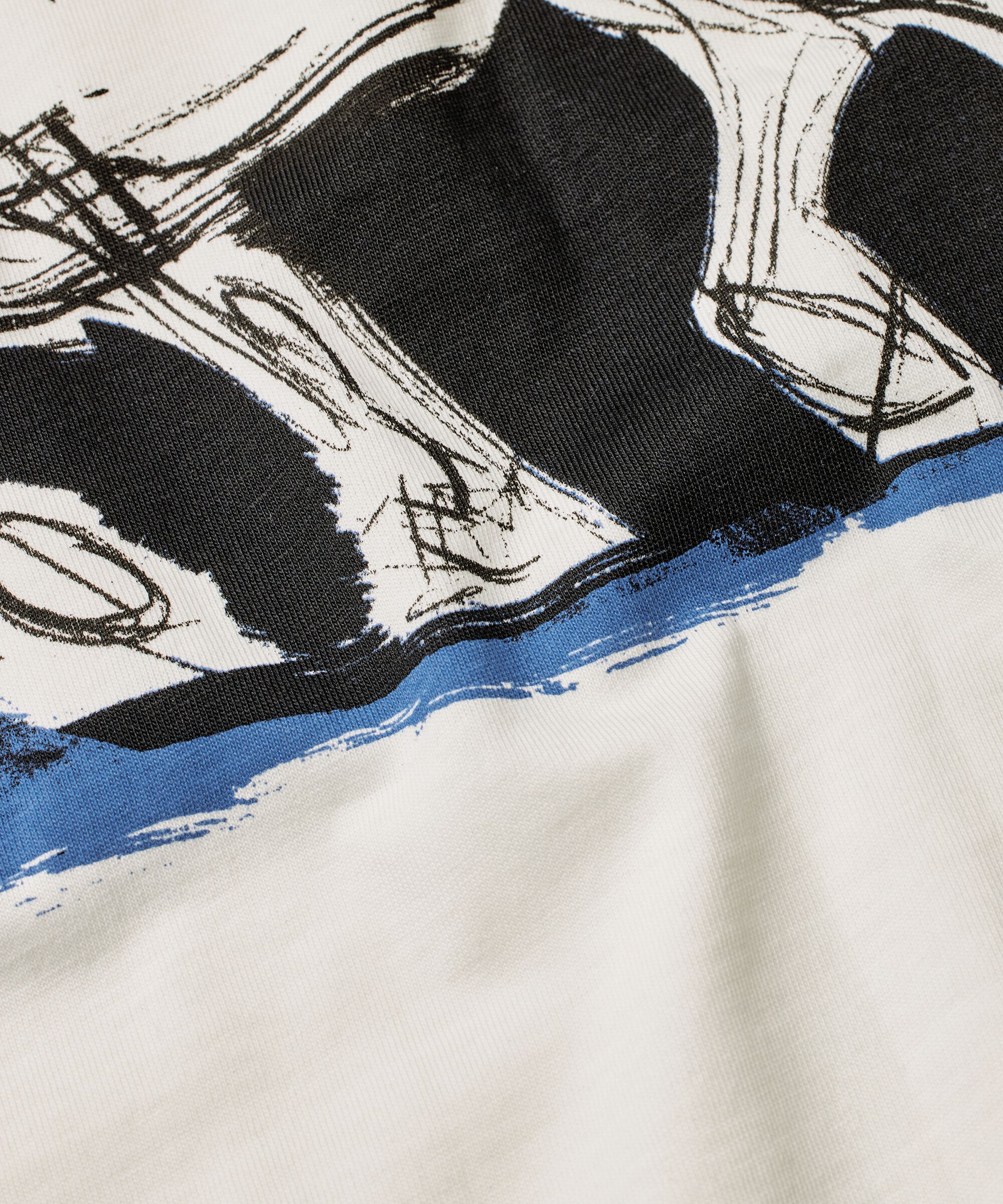 Bedrucktes Baumwoll-t-shirt Mit Rundhals, Jet Stream