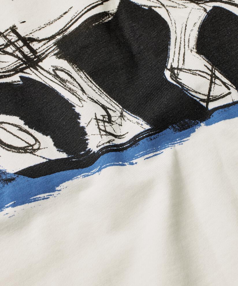 Bedrucktes Baumwoll-t-shirt Mit Rundhals, Jet Stream